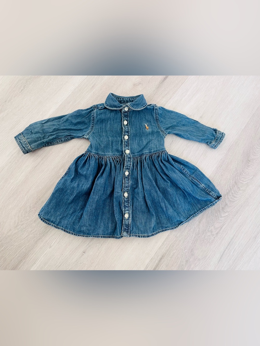 RALPH LAUREN baby girls denim shirt dress